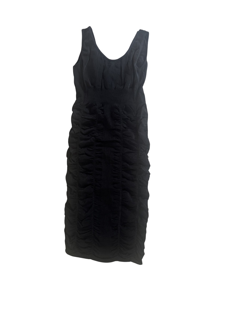 Soho Girls Black Ruched Midi Sheath Dress